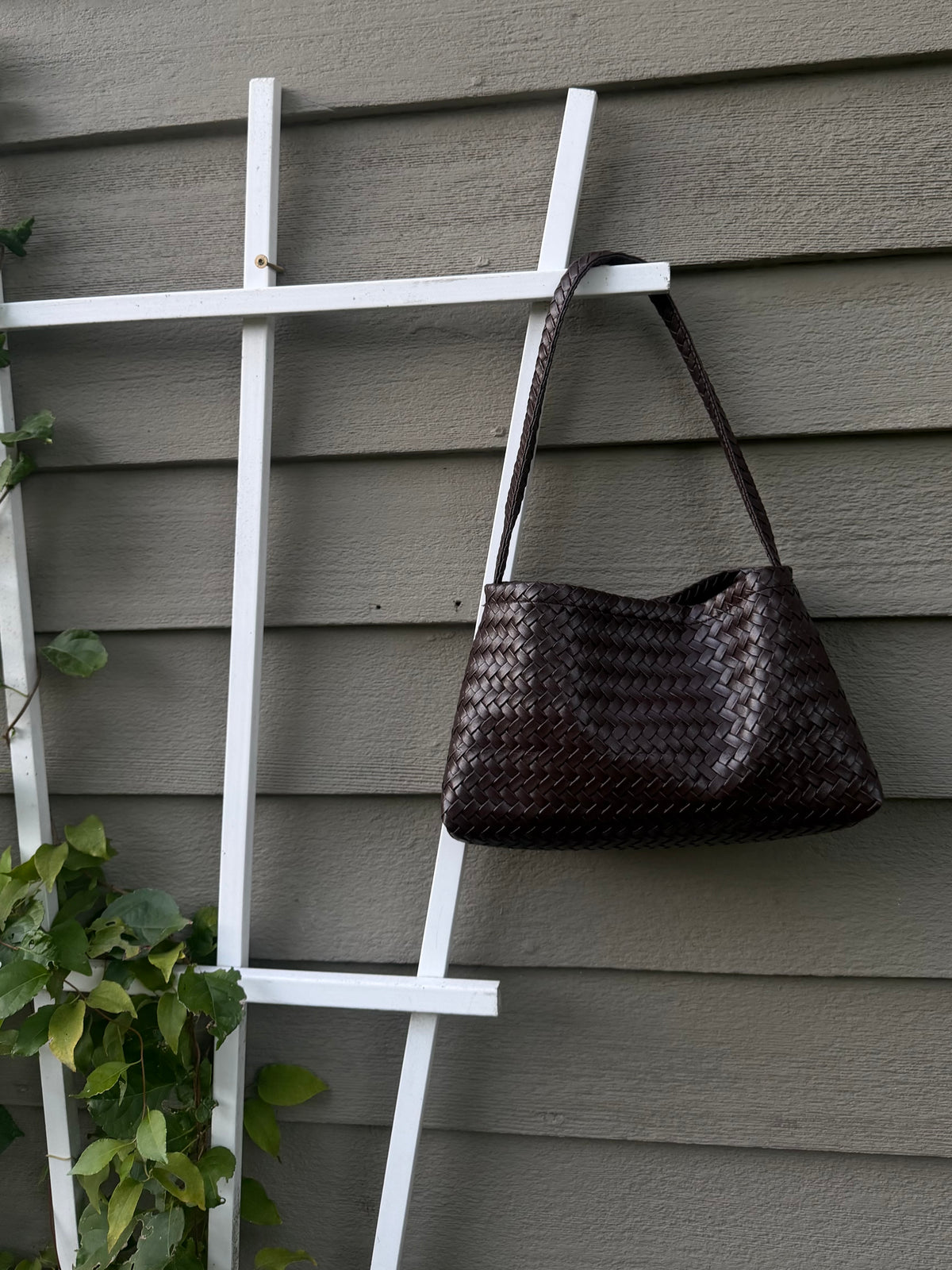 The Sloane Brown Woven Shoulder Bag