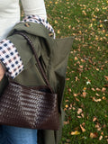 The Sloane Brown Woven Shoulder Bag