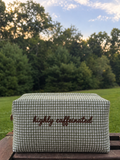 Custom Embroidered Gingham Makeup Bag